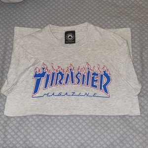 US size small. Brand name is Thrasher, worn twice.